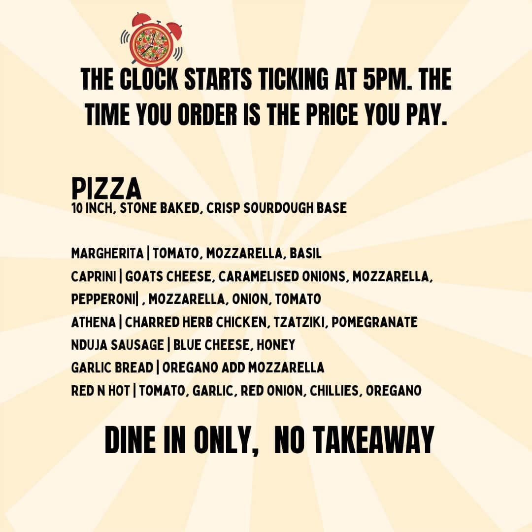 Pizza Stop The Clock Menu